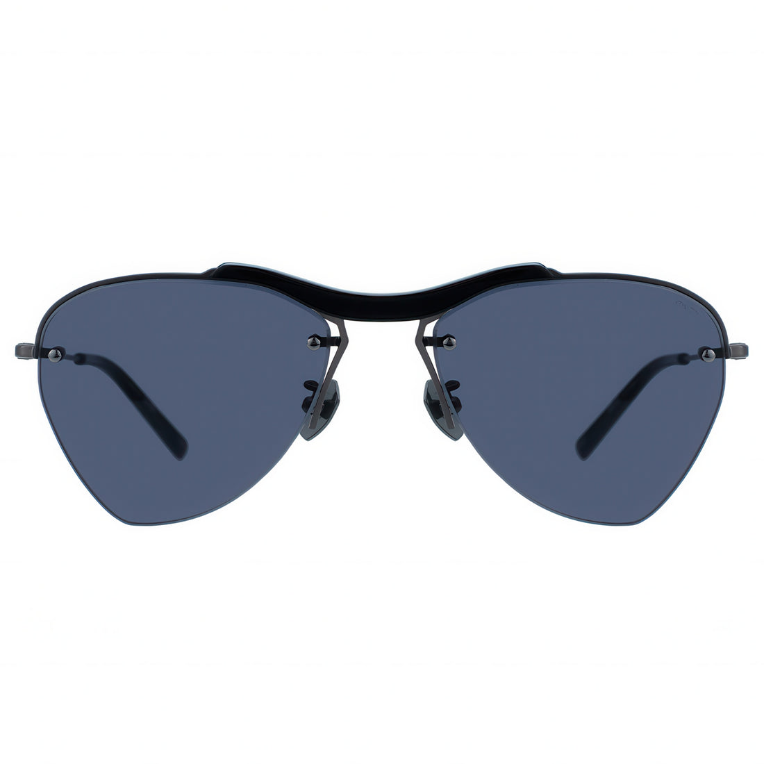 Heart-shaped sunglasses with dark lenses 