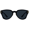 Black aviator sunglasses with gold accents 