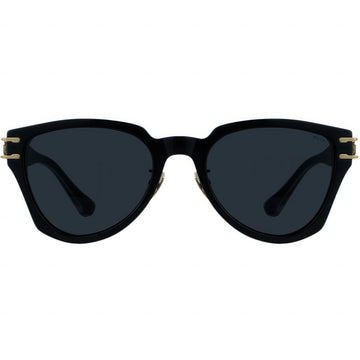 Black aviator sunglasses with gold accents 