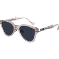 Aviator sunglasses with frosted pink frame and dark lenses 