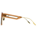 MYTH GREECE DEMURE oversized square sunglasses green lens brown frame in mixed acetate and metal material with adjustable nose pad. 
