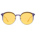 MYTH GREECE HESTIA round browline yellow sunglasses, thin metal frame sunglasses mens and womens. Best sunglasses for wide faces and retro 70s sunglasses

