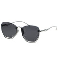 MYTH GREECE NAIAD bottom half rim square black sunglasses thin grey metal frame with adjustable nose pad mens and womens
