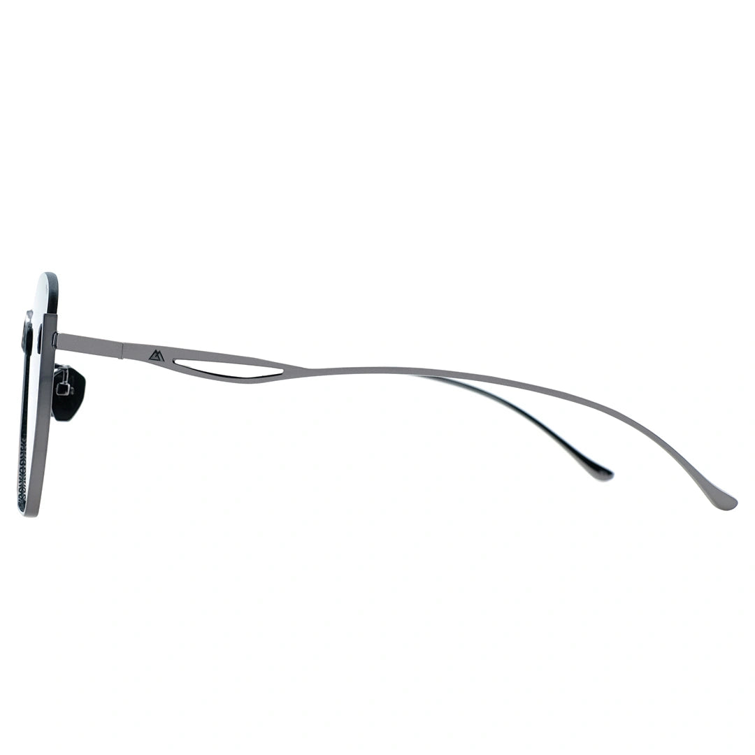 MYTH GREECE NAIAD bottom half rim square black sunglasses thin grey metal frame with adjustable nose pad mens and womens

