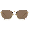 MYTH GREECE NAIAD bottom half rim square gold brown sunglasses thin gold metal frame with adjustable nose pad mens and womens
