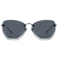 MYTH GREECE NAIAD bottom half rim square black sunglasses thin grey metal frame with adjustable nose pad mens and womens
