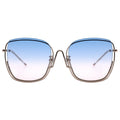 MYTH GREECE Parallels square blue lens sunglasses silver metal frame with Inverted V bridge retro 70s sunglasses mens and womens
