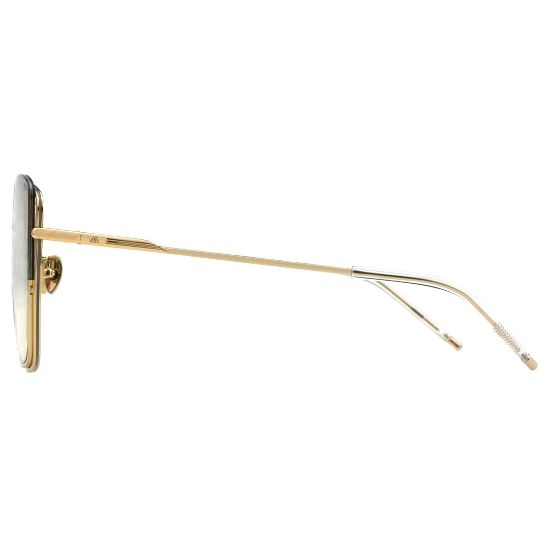 green gradient sunglasses, square gradient sunglasses, gold metal frame with Inverted V bridge retro 70s sunglasses
