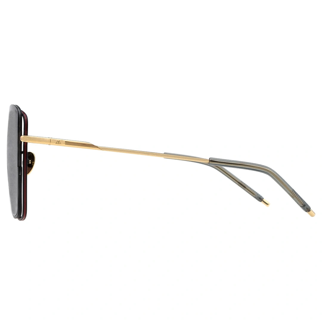 MYTH GREECE Parallels square black grey lens sunglasses gold metal frame  retro 70s sunglasses mens and womens
