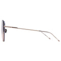 blue pink sunglasses, double gradient lens sunglasses square, silver metal frame with Inverted V bridge retro 70s sunglasses