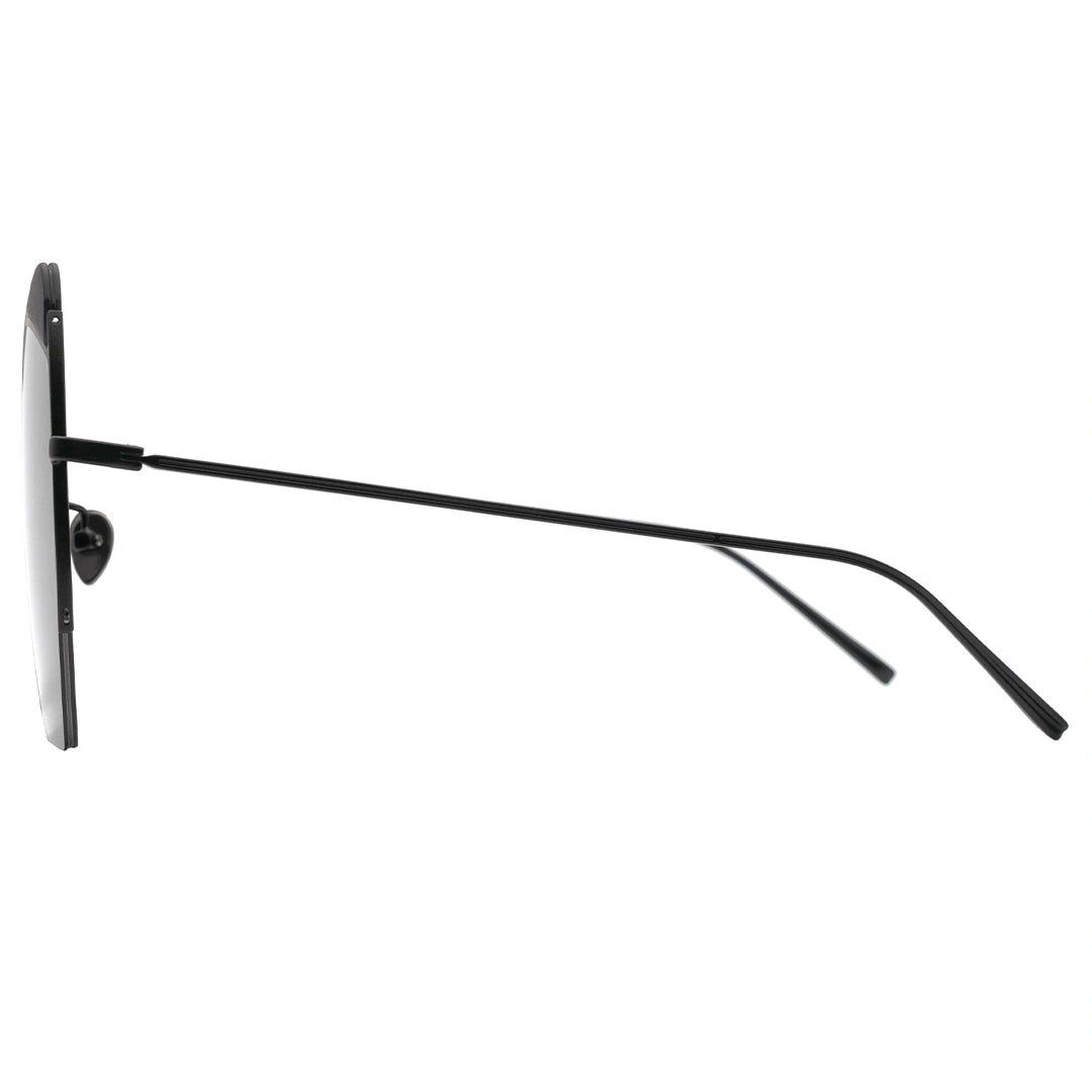 MYTH GREECE QUINN oversized cat eye butterfly sunglasses all black thin metal frame womens chic