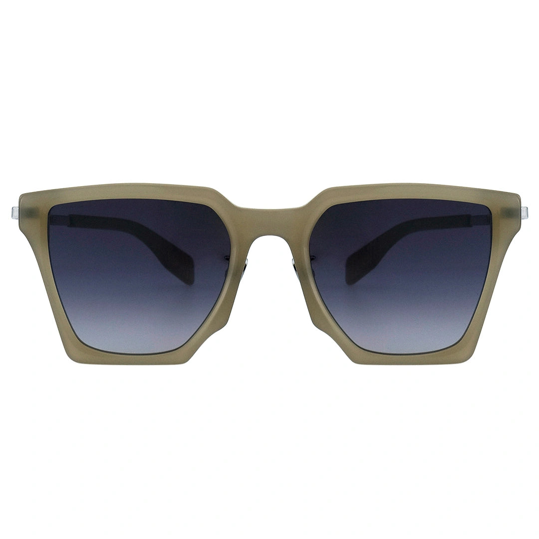 MYTH GREECE Reins d frame grey lens sunglasses thin silver metal and beige acetate frame with adjustable nose pad womens and mens luxury vintage retro. Thin frame sunglasses for headset​.