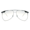 STEAMPUK aviator sunglasses, light tint gradient sunglasses, silver sunglasses
