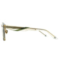 MYTH GREECE TEMPERA square clear sunglasses yellow lens crystal and metal frame with adjustable nose  pad womens and mens