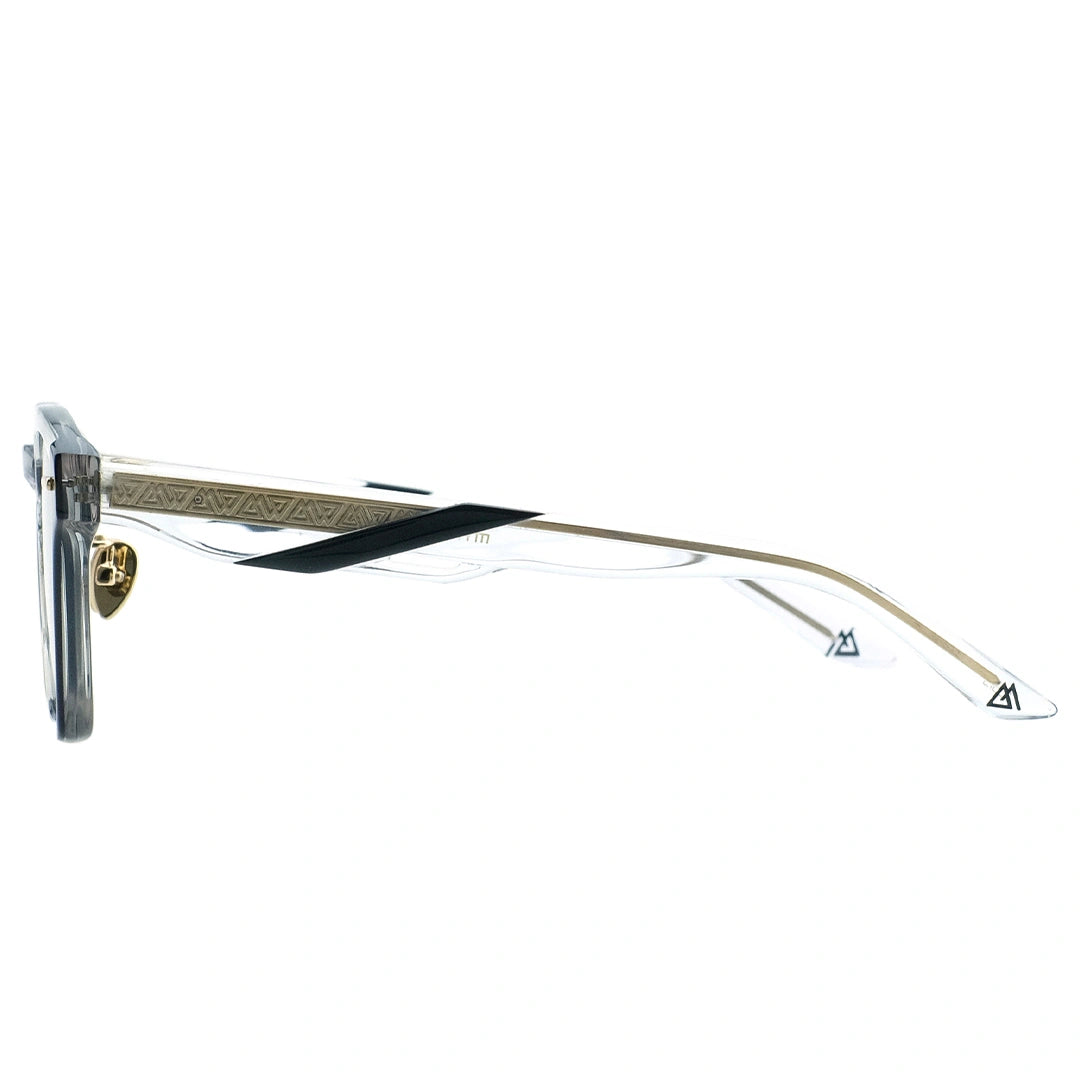 MYTH GREECE TEMPERA square clear sunglasses green lens crystal and metal frame with adjustable nose pad, woman and man sunglasses