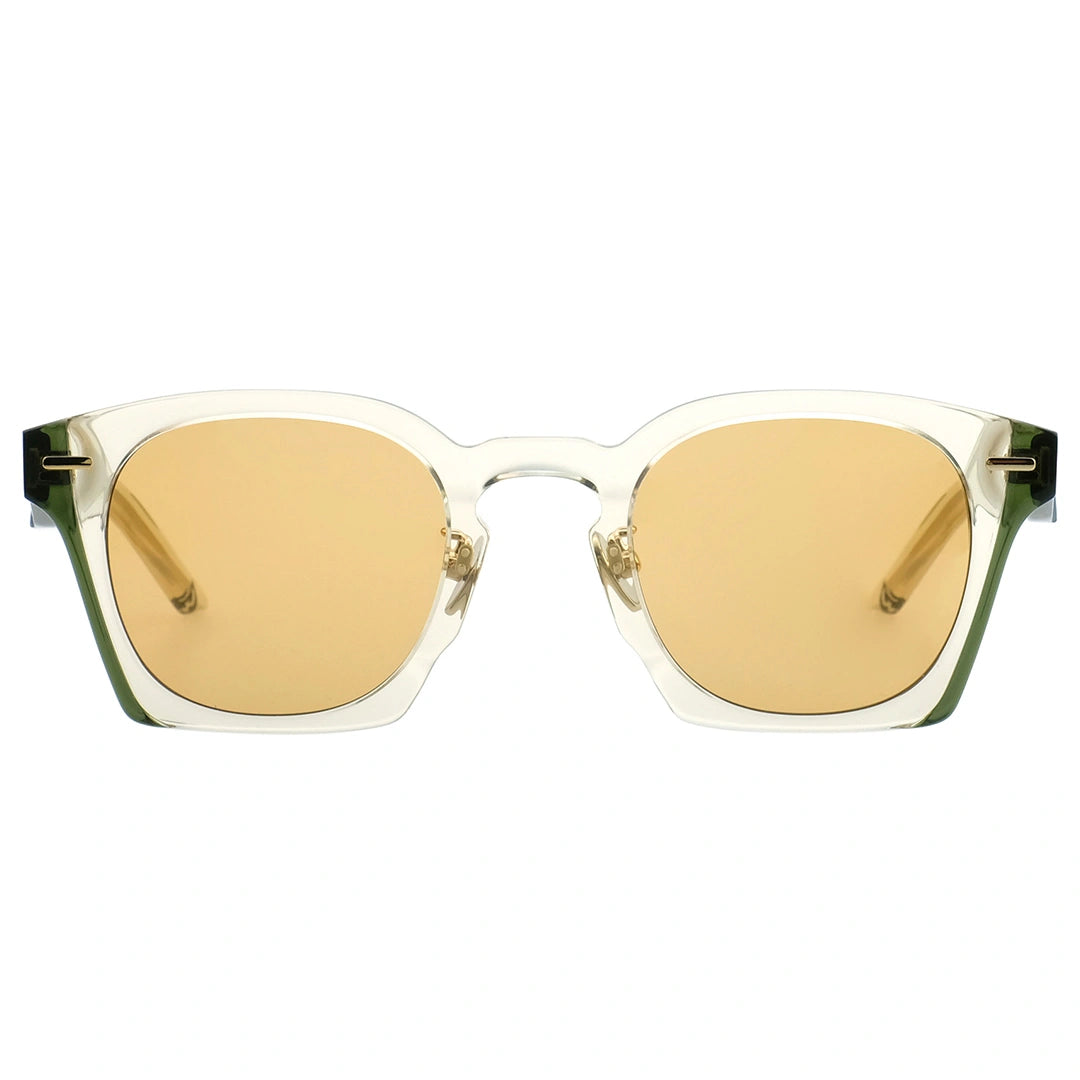 MYTH GREECE TEMPERA square clear sunglasses yellow lens crystal and metal frame with adjustable nose pad, woman and man sunglasses