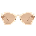MYTH GREECE WAKER clear sunglasses geometric cat eye shape  and cream frame gold metal temple with adjustable nose pad mens and womens 