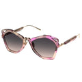 MYTH GREECE WAKER clear sunglasses geometric cat eye shape  and pink marble frame gold metal temple with adjustable nose pad mens and womens 
