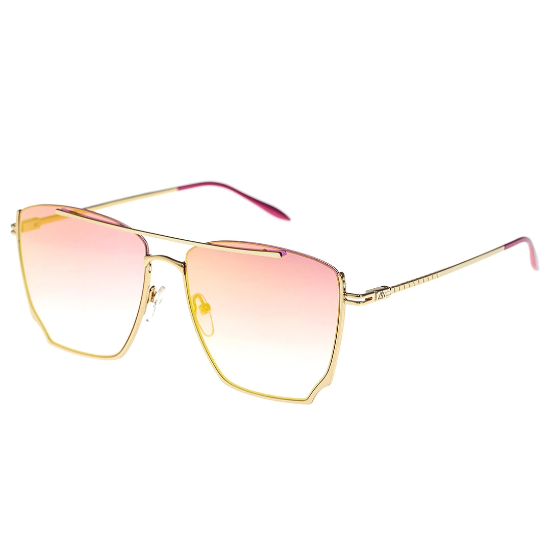 MYTH GREECE WHISKER pink sunglasses, gold metal frame sunglasses, with adjustable nose pad mens and womens 