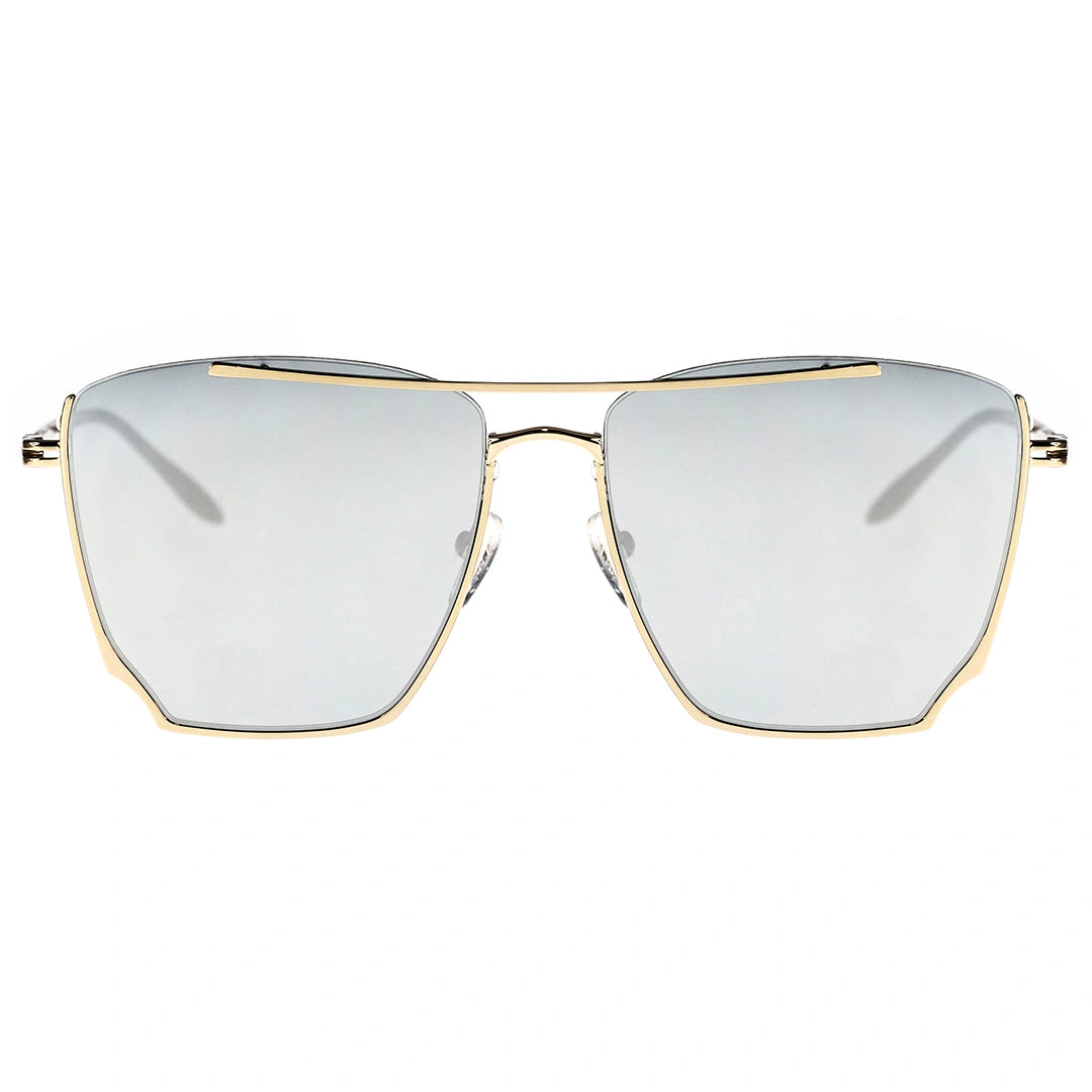 MYTH GREECE WHISKER square light grey sunglasses, gold metal frame sunglasses, with adjustable nose pad mens and womens 
