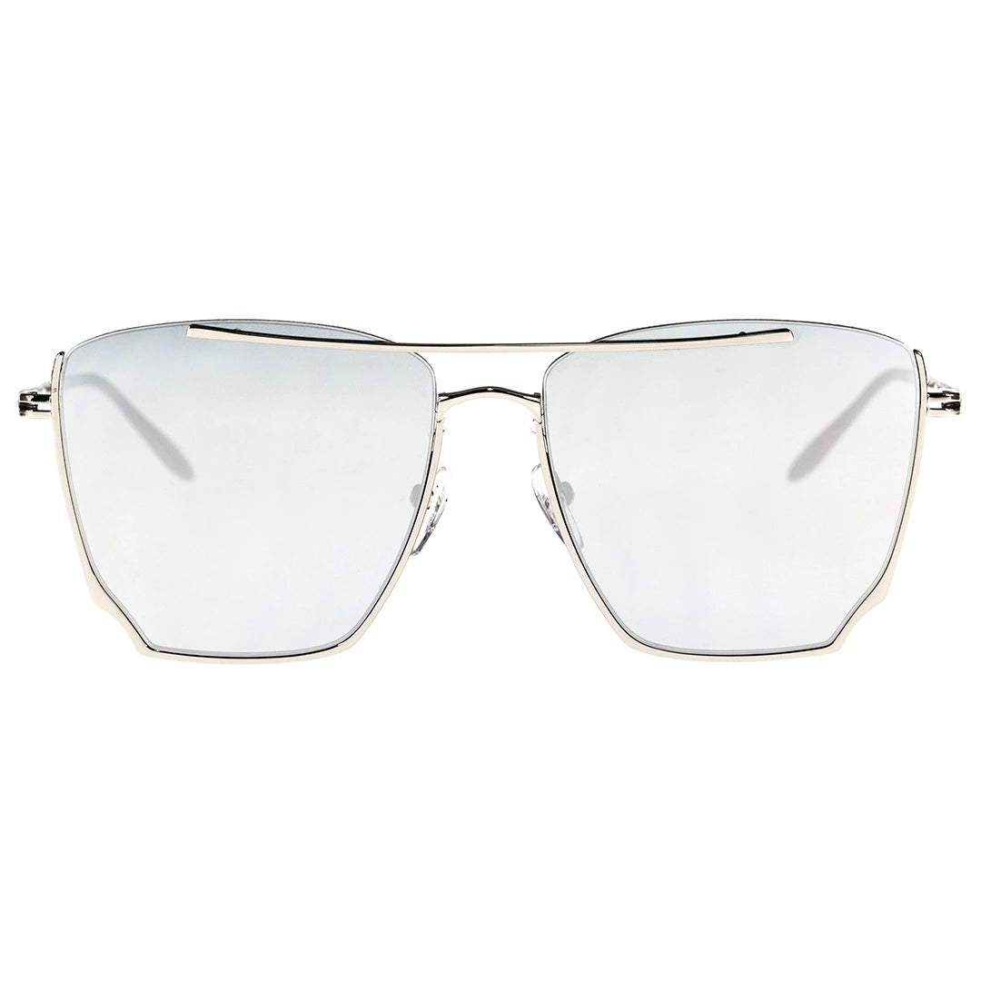 MYTH GREECE WHISKER square light grey sunglasses, silver metal frame sunglasses, with adjustable nose pad mens and womens 