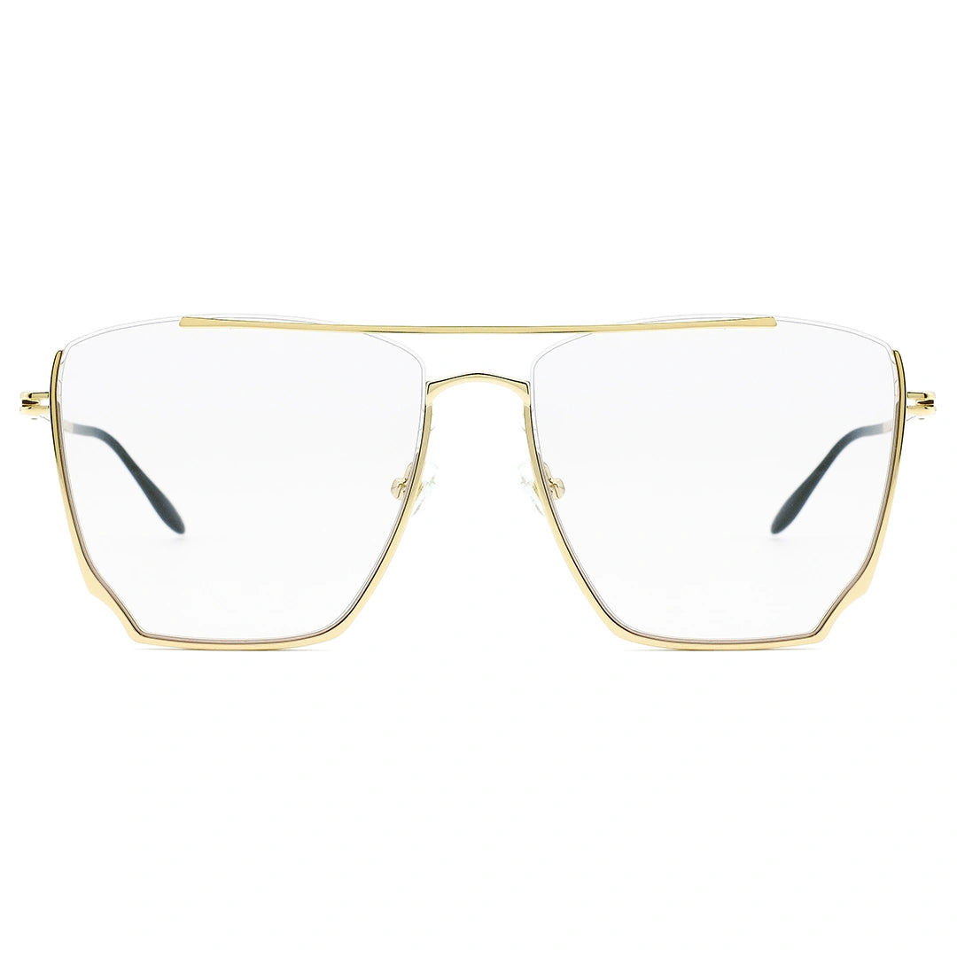 MYTH GREECE WHISKER square transparent sunglasses, gold metal frame sunglasses, with adjustable nose pad mens and womens 