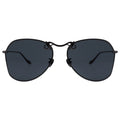 MYTH GREECE YIN YANG retro aviator sunglasses black lens thin metal frame with adjustable nose pad mens and womens
