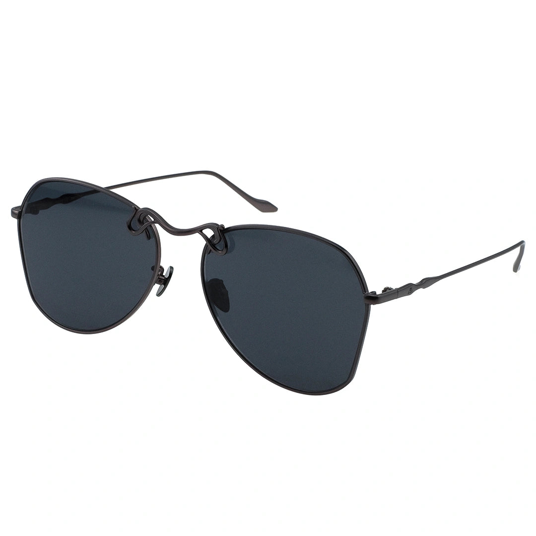 MYTH GREECE YIN YANG retro aviator sunglasses black lens thin metal frame with adjustable nose pad mens and womens
