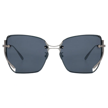 MYTH GREECE μορφώ  square sunglasses blue grey lens thin silver metal frames with adjustable nose pad unique bridge design for mens and womens