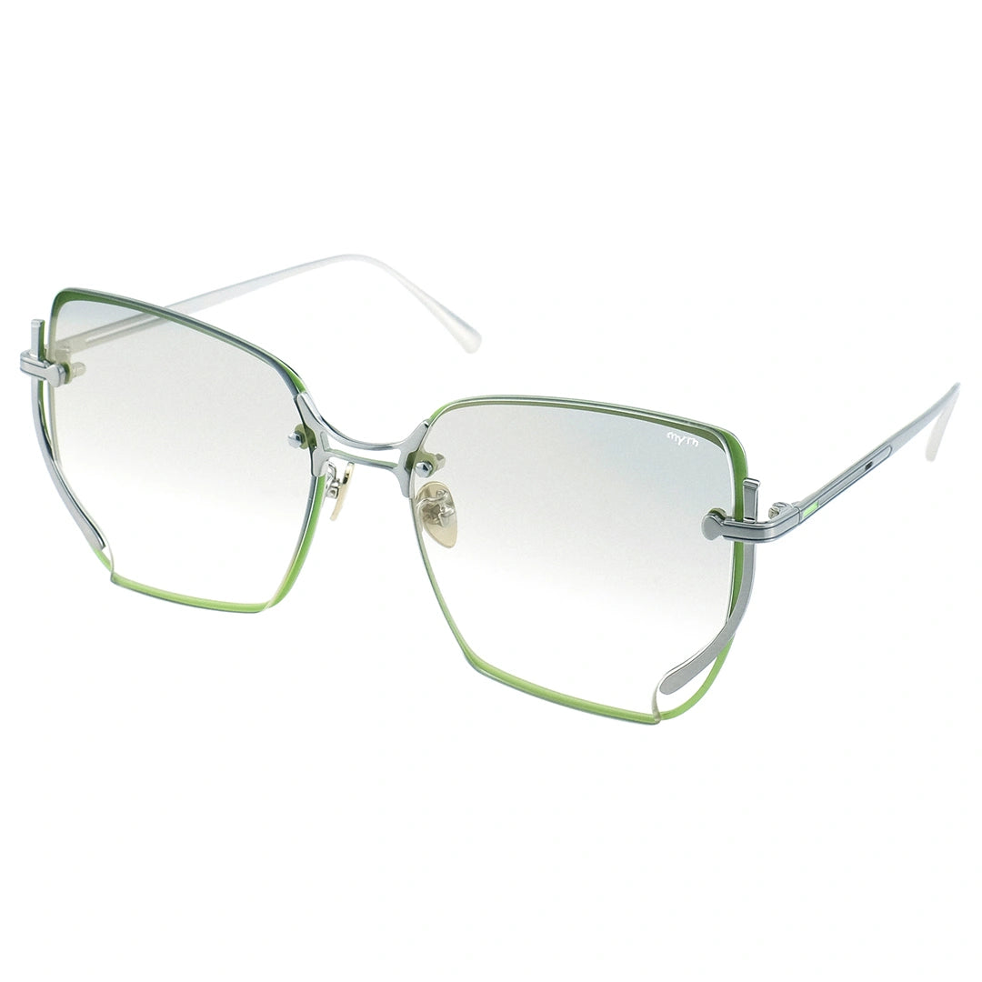 MYTH GREECE μορφώ  square sunglasses light tinted gradient lens thin silver metal frames 