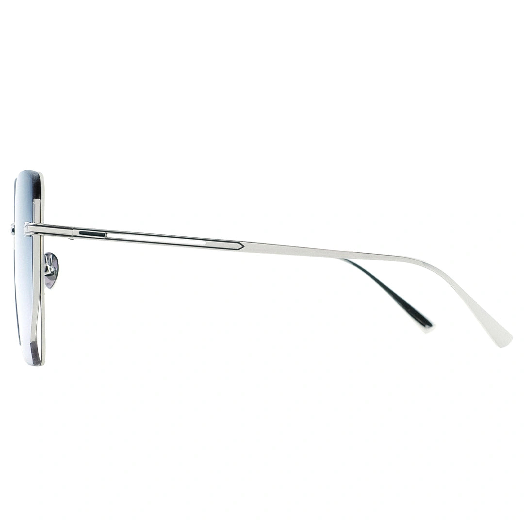 MYTH GREECE μορφώ  square sunglasses light blue gradient lenses with thin silver metal frames 