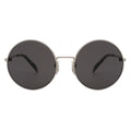 MYTH Greece CIR ZERO dark
retro round sunglasses black, thin silver metal frame sunglasses with adjustable nose pad, sunglasses in 70s