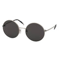 MYTH Greece CIR ZERO dark
retro round sunglasses black, thin silver metal frame sunglasses with adjustable nose pad, sunglasses in 70s