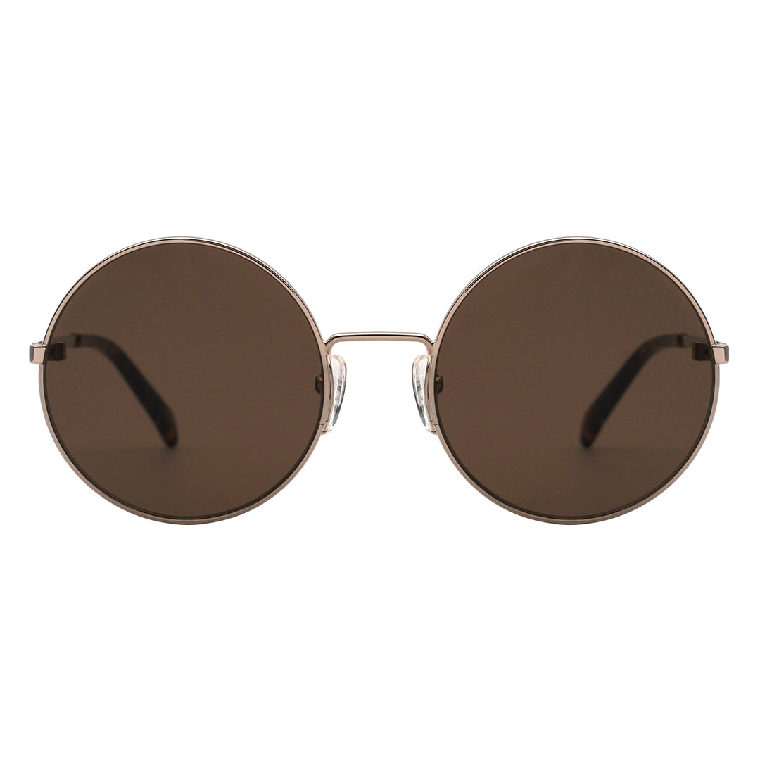 MYTH Greece CIR ZERO
retro round brown sunglasses, thin gold metal frame sunglasses with adjustable nose pad, sunglasses in 70s