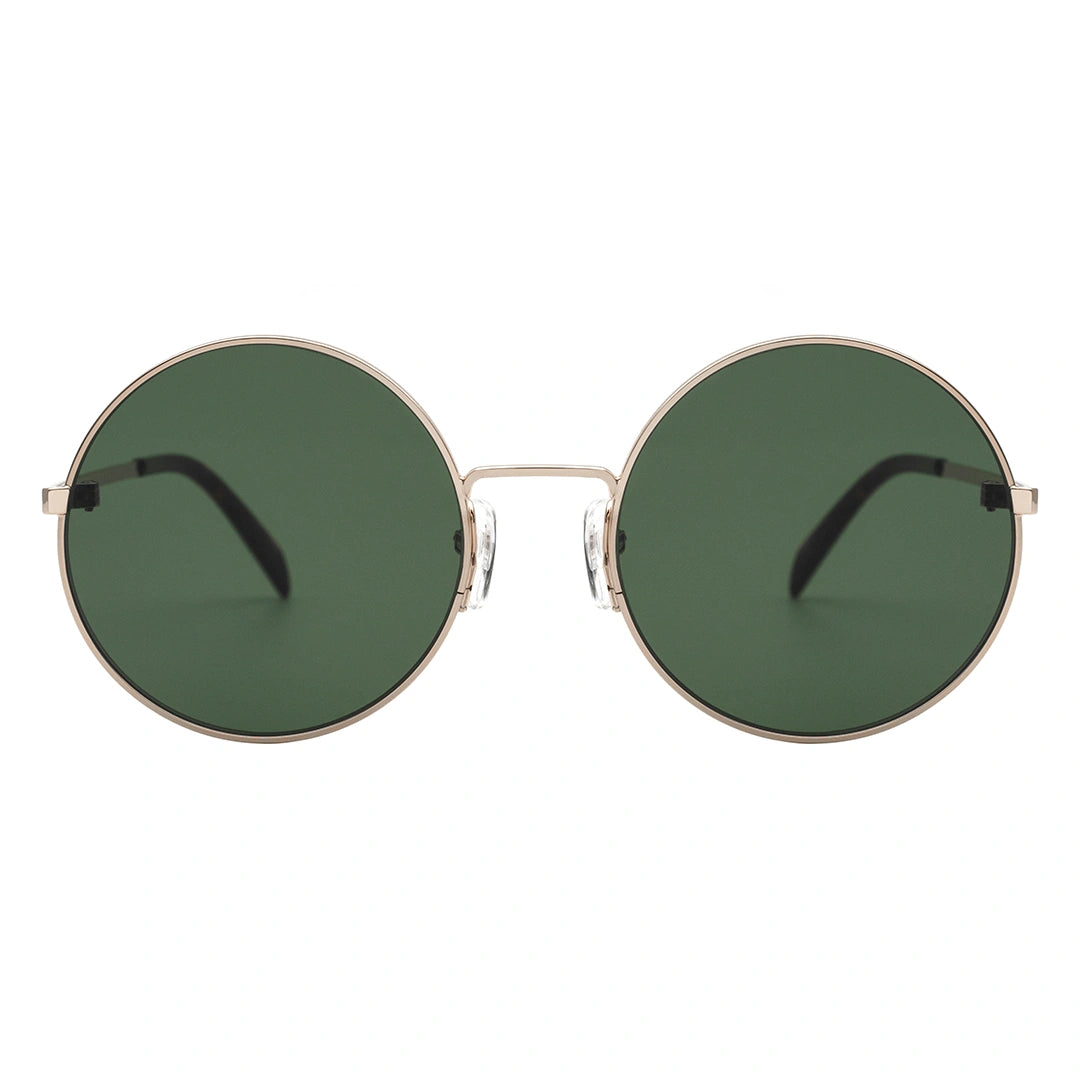 MYTH Greece CIR ZERO
retro round green sunglasses, thin gold metal frame sunglasses with adjustable nose pad, sunglasses in 70s