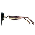 MYTH Greece MYTHPUNK heart shaped sunglasses coffee lens double bridge thick frame with Morse code patterns on the temple with adjustable nose pad mens and womens