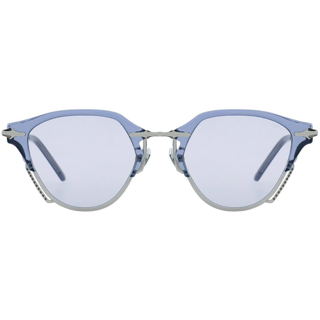 Voutoumi 90s retro oval sunglasses browline, thin metal frame sunglasses with adjustable nose pad, futuristic sunglasses