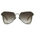 MYTH Greece cóatl Irregular geometric sunglasses grey lens thin gold metal frames with adjustable nose pad mens and womens
