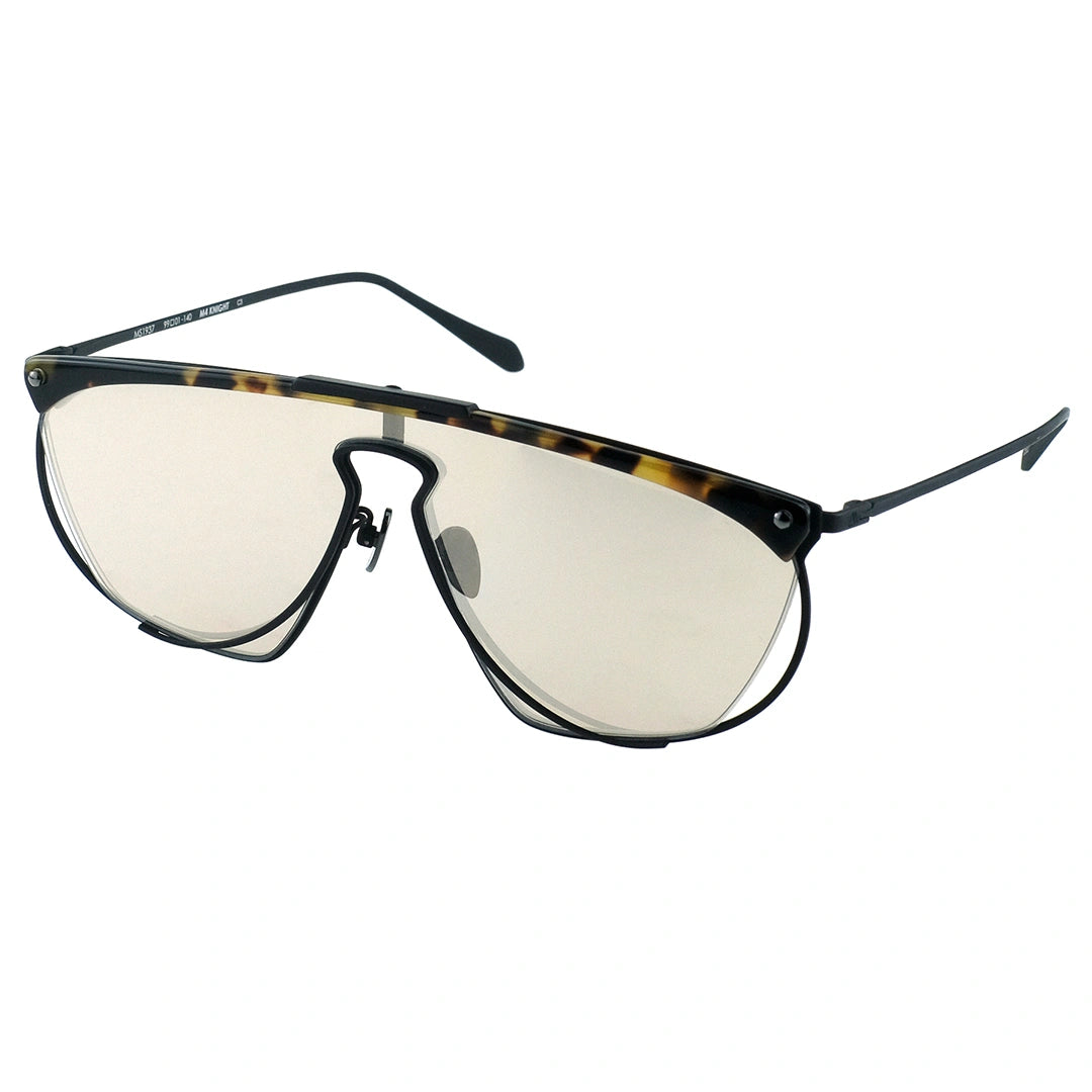  Myth Greece M4 KNIGHT one piece flat top browline tortoise sunglasses light yellow lens metal frame with bold design for mens and womens