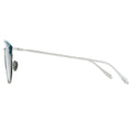  Myth Greece M4 KNIGHT one piece flat top browline sunglasses blue grey lens silver metal frame with bold design for mens and womens