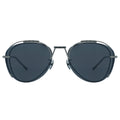 Myth Greece Topos round aviator sunglasses blue grey lens thin metal frame glasses with adjustable nose pad for round face mens and womens
