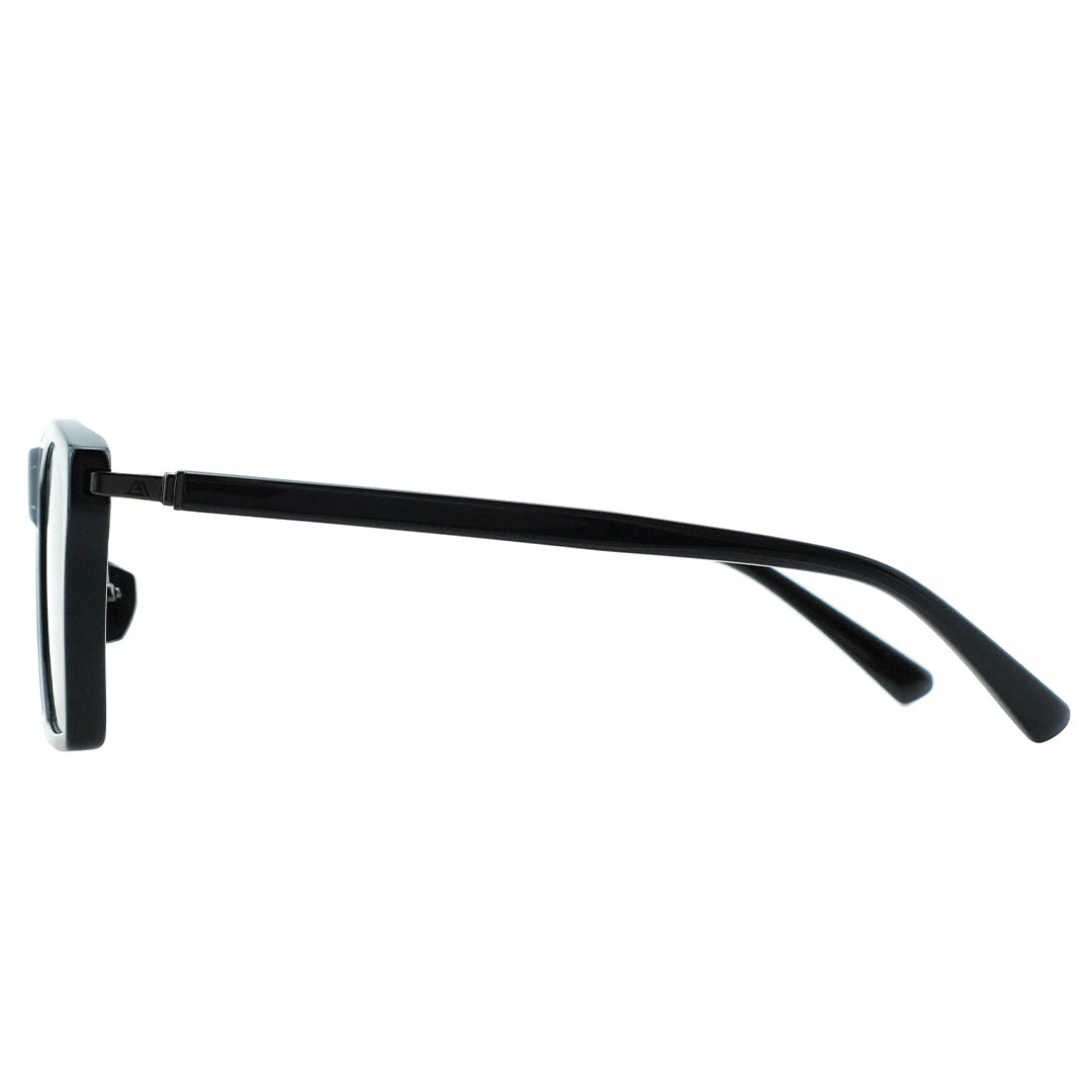 Myth Greece Turquoise flat top all black square sunglasses acetate frames with adjustable nose pad mens and womens modern stylish