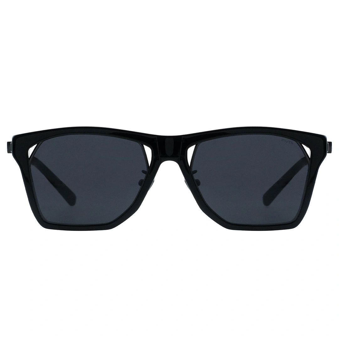 Myth Greece Turquoise flat top all black square sunglasses acetate frames with adjustable nose pad mens and womens modern stylish
