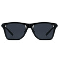 Myth Greece Turquoise flat top all black square sunglasses acetate frames with adjustable nose pad mens and womens modern stylish
