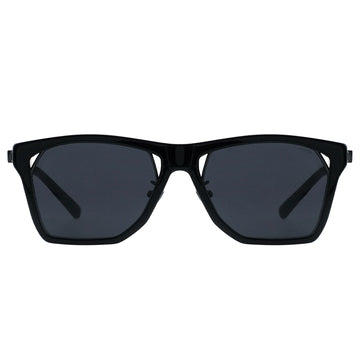 Myth Greece Turquoise flat top all black square sunglasses acetate frames with adjustable nose pad mens and womens modern stylish
