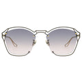 YARN square gray pink gradient sunglasses with thin gold metal frame hollow decoration
