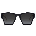 MYTH GREECE SCULP square black sunglasses silver metal frame with adjustable nose pad mens and womens elegant and chic butterfly shape rim