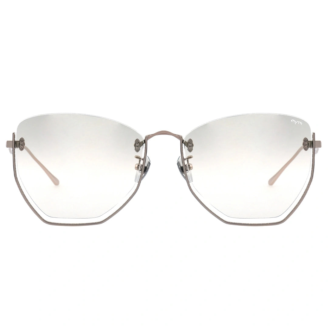 MYTH GREECE NAIAD bottom half rim square cat eye sunglasses rose gold metal frame with adjustable nose pad for man and woman