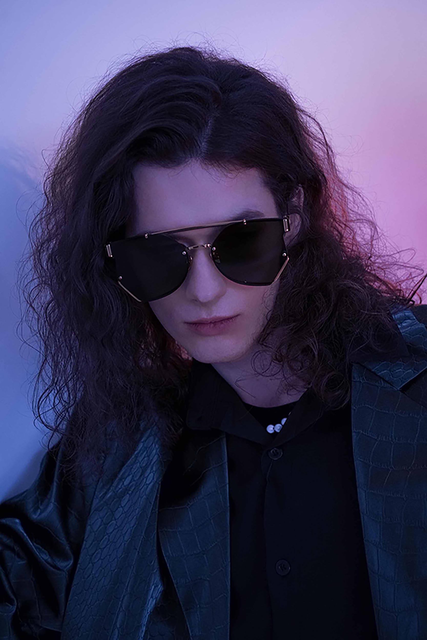 MYTH GREECE GLEAM geometric deep green sunglasses double bridge thin gold metal frame sunglasses mens in avant-garde sleek look

