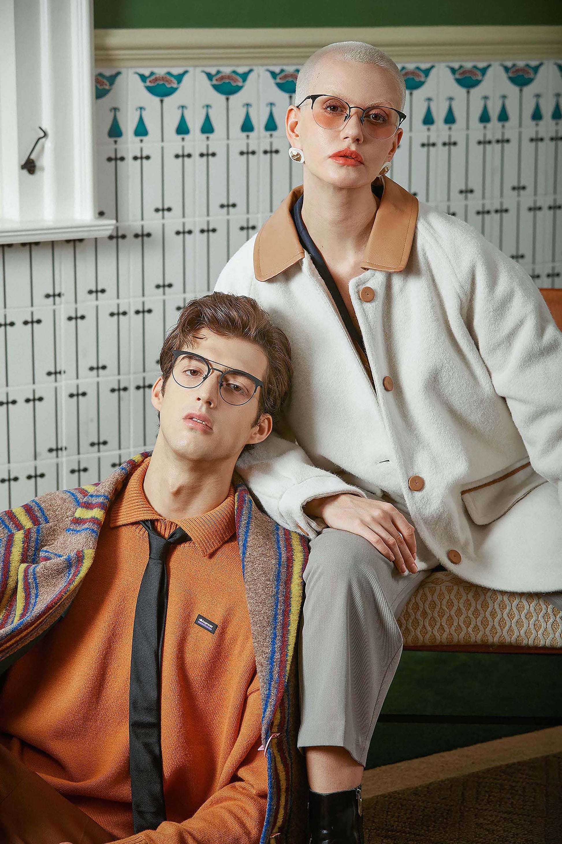 models wear MYTH MANTRA browline eyeglasses